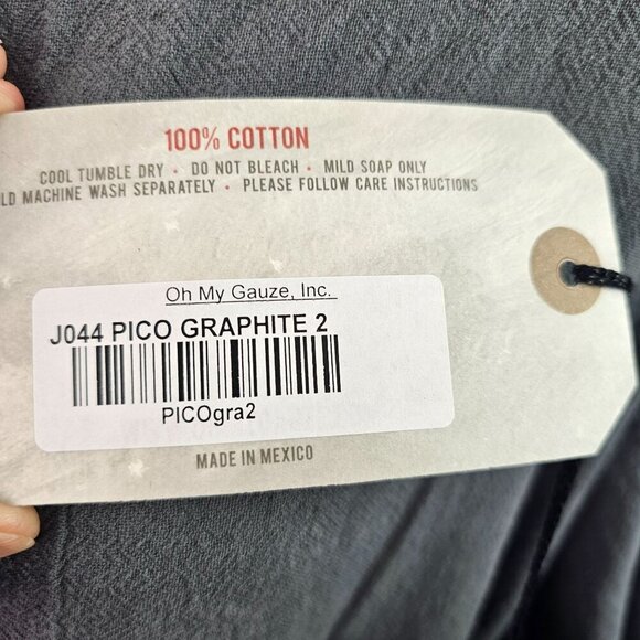 Oh My Gauze Btn Up Cotton Tunic Top CoverUp Sz L/XL Lightweight Handpockets NWT - Picture 8 of 9